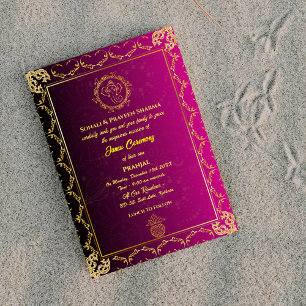 Invitation Poite Janeu Upanayanam Hindu Thread Turquoise or