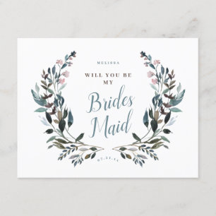 Invitation Poitrine de jardin Dusty Blue Floral Bridesmaid