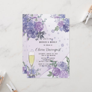Invitation Poitrine pourpre de la tourbe Brunch & Bubbly