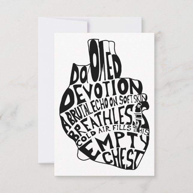 Invitation poitrine vide : coeur anatomique (Devant)