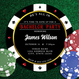 Invitation Poker Chip Bachelor Party