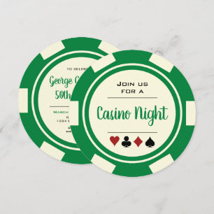 Invitation Poker Chip Green Off-White Casino Nuit Anniversair