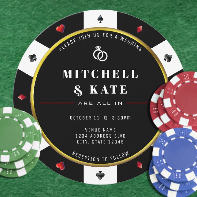 Invitation Poker Chip Tout En Mariage (Poker Chip All In Wedding Invitation
)