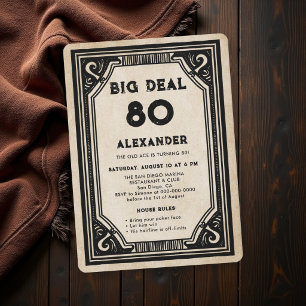 Invitation Poker de casino drôle western vintage 80e annivers