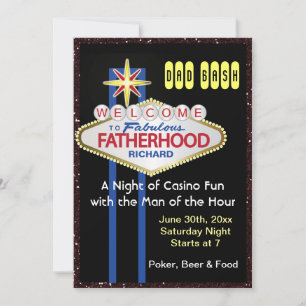 Invitation Poker Party New Daddy Baby shower