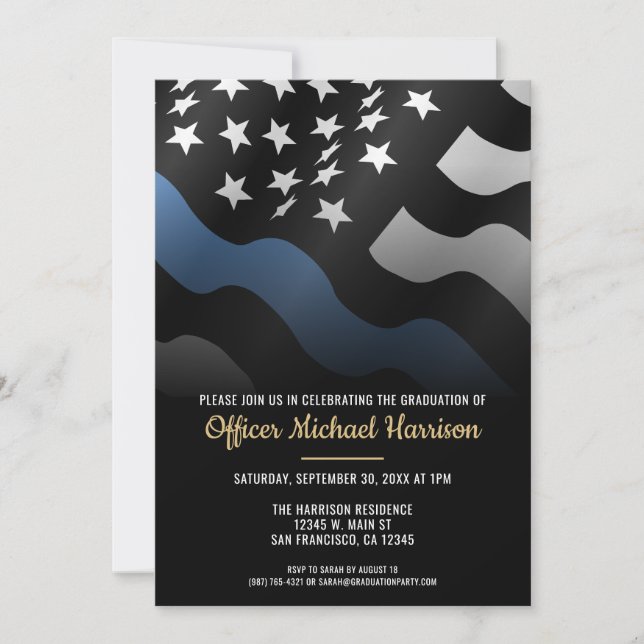 Invitation Police Academy Graduation Law Enforcement Officer (Devant)