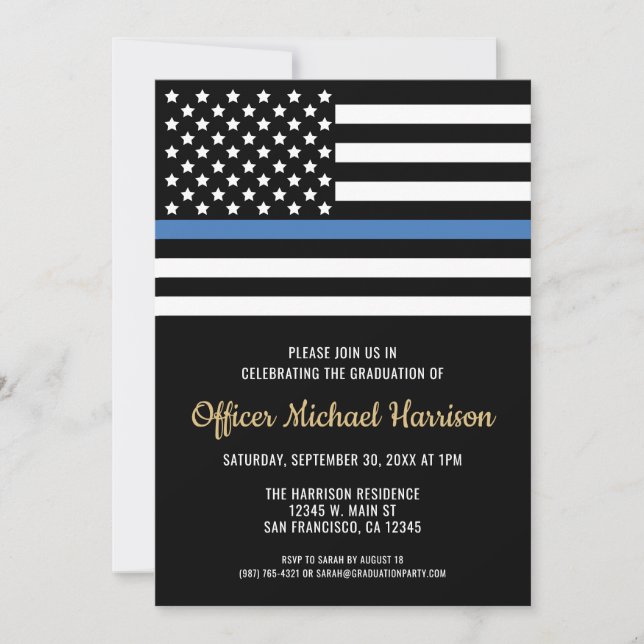 Invitation Police Academy Graduation Law Enforcement Officer (Devant)