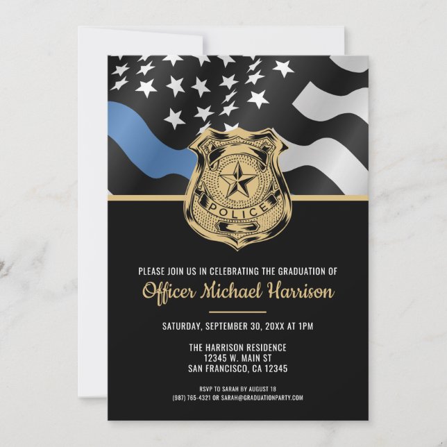 Invitation Police Academy Graduation Law Enforcement Officer (Devant)