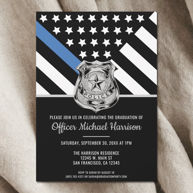 Invitation Police Academy Police Law Enforcement Party (Police Academy Law Enforcement Graduation Party Invitation)