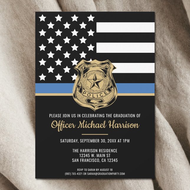 Invitation Police Academy Police Law Enforcement Party (Police Academy Law Enforcement Graduation Party Invitation)