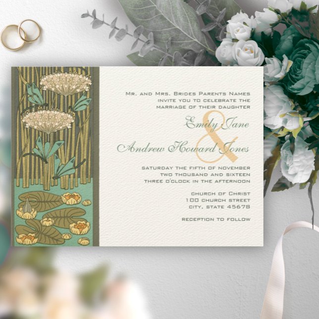 Invitation Police Art Nouveau Dragonfly foncé RVB Code Hexadé (Créateur téléchargé)