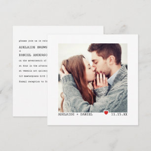 Invitation Police de machine à écrire Mariage photo personnal