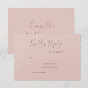 Invitation Police manuscrit élégant blush aquarelle RSVP