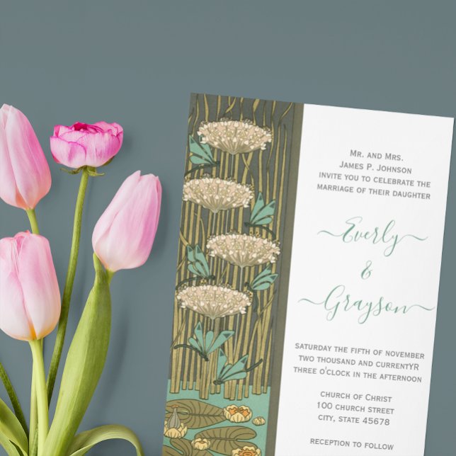 Invitation Police noire Dragonfly Art nouveau RGB HexCode 4C5 (Créateur téléchargé)