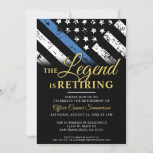 Invitation Police Parti de retraite Police Police Ligne bleue