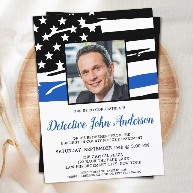Invitation Police Police Retraite Photo Police Party (Créateur téléchargé)