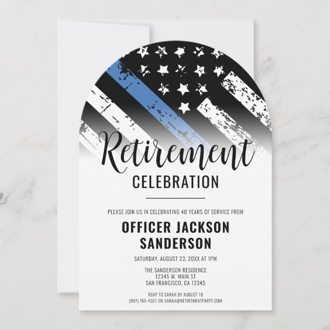 Invitation Police Police Service de la retraite (Devant)