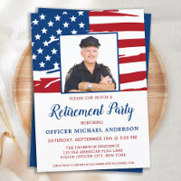 Police Retirement Party Photo USA American Flag