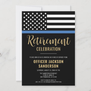 Invitation Police Retraite Party Blue Line Police Enforcement