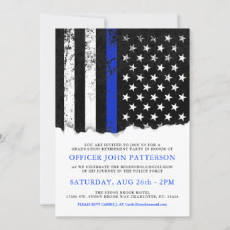 Invitation Police Style American Flag Party|Event WHT invitat
