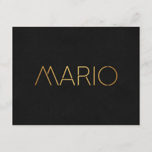 Invitation Polices personnalisées Mario Gold Black