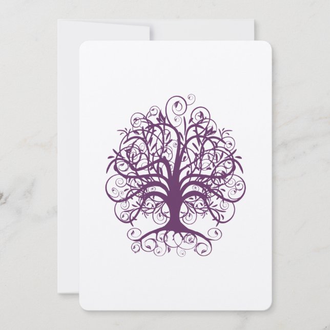 Invitation Polices Purple Tree Lime Mariage Inviter (Devant)