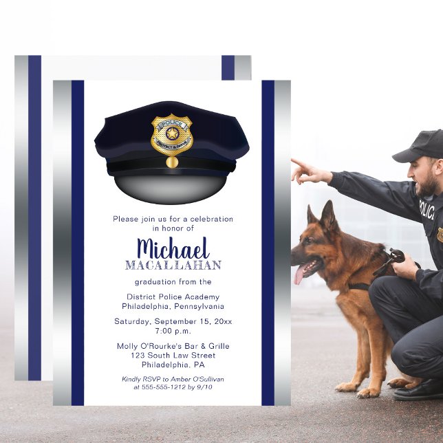 Invitation Policier | Police | Cop Casquette Graduation Party (Créateur téléchargé)