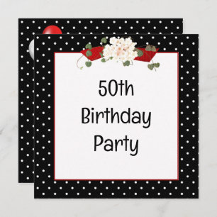Invitation Polka Dot 50e fête d'anniversaire