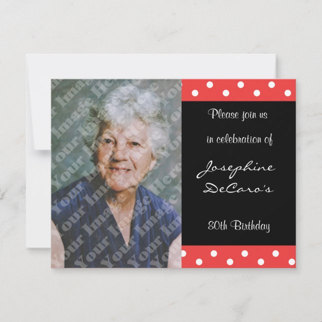 Invitation Polka Dot et la bulle rouge 80e anniversaire (Devant)