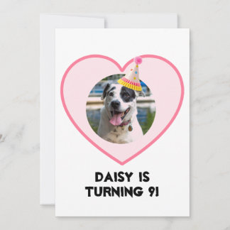 Invitation Polka Dot Photo Anniversaire