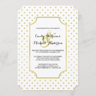 Invitation Polka-Dots Gold Foil