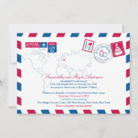 POLOGNE Rouge Bleu Par Avion Mariage