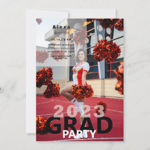 Invitation pom-pom girl Photo Graduation Party 2023
