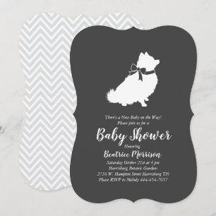 Invitation Poméranie Chien Baby Douche Genre Neutre