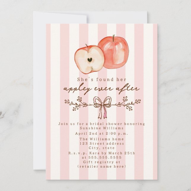Invitation Pomme à tout jamais Fête de mariage (Devant)
