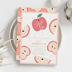 Invitation Pomme de mon Baby shower de fille rose de l'oeil