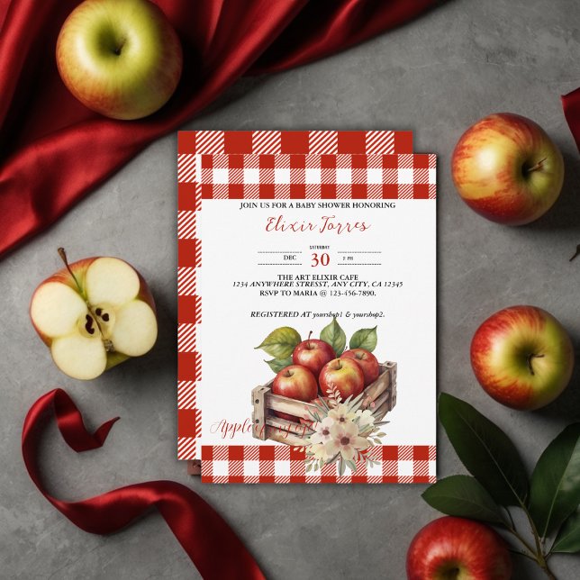 Invitation Pomme de mon oeil Baby shower Red Orchard (Créateur téléchargé)