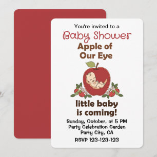 Invitation Pomme De Nos Yeux Bébé Arrive Baby Shower