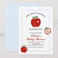 Pomme de nos yeux bleu gingham Baby Shower