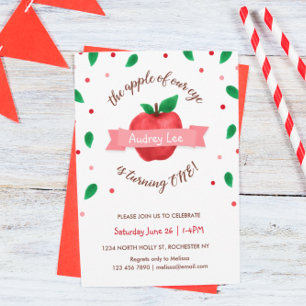 Invitation Pomme de nos yeux Première fête d'anniversaire