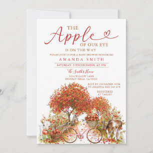 Invitation Pomme de Notre Baby shower Oeil Bow Orange En vich