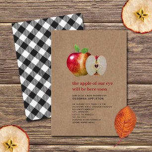 Invitation Pomme De Notre Oeil Automne Plaid Baby shower