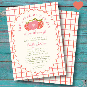 Invitation Pomme de notre oeil Automne Whimsical mignon rose 
