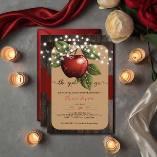 Invitation Pomme de notre oeil Baby shower d'automne rustique