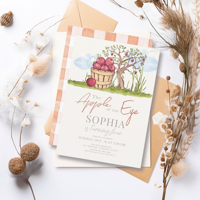 Invitation Pomme de notre panier oculaire et de l'arbre Anniv (Créateur téléchargé)