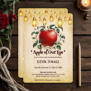Invitation Pomme magique vintage de nos yeux Baby shower