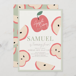 Invitation Pomme Picking Party Green Boy Anniversaire
