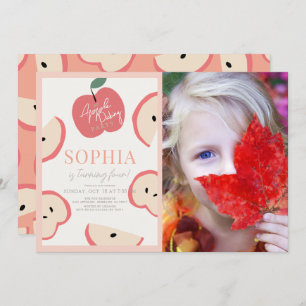 Invitation Pomme Picking Party rose fille Anniversaire Photo