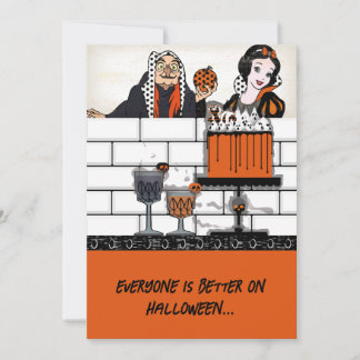 Invitation Pomme poison blanche de neige d'Halloween