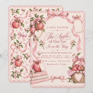 Invitation Pomme Rose Poussiéreuse de nos Yeux Baby Shower d